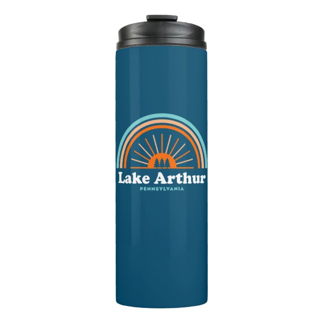 Lake Arthur Pennsylvania Rainbow Thermal Tumbler (Front)