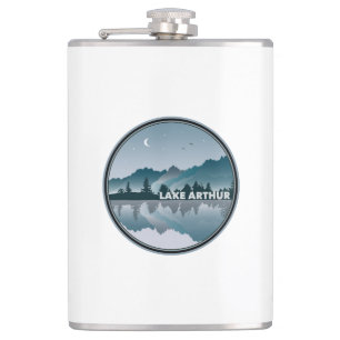 Lake Arthur Pennsylvania Reflection Hip Flask