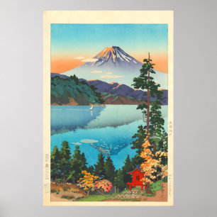 Lake Ashi In The Hakone Hills in Early Autumn Tsuc Poster