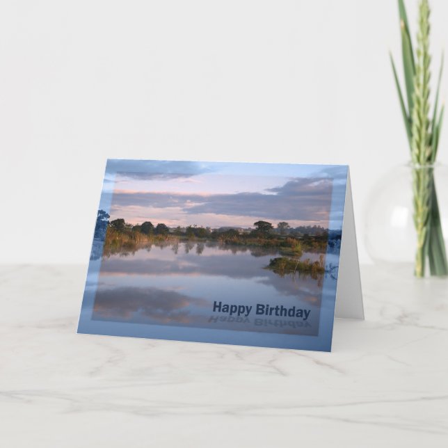 Lake at dawn Birthday card (Front)