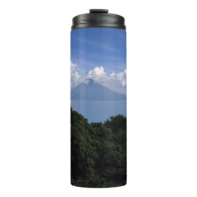 Lake Atitlan Volcanoes Photo Thermal Tumbler (Front)