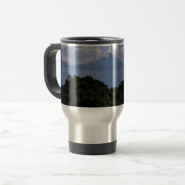 Lake Atitlan Volcanoes Photo Travel Mug (Front Left)