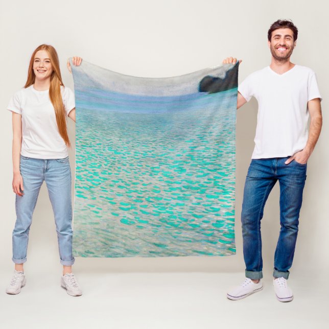 Lake Atter, Gustav Klimt Fleece Blanket (In Situ)