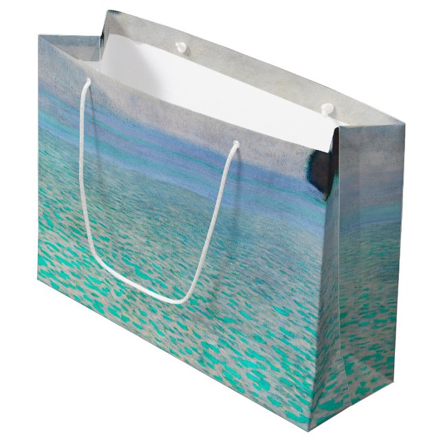 Lake Atter, Gustav Klimt Large Gift Bag (Front Angled)