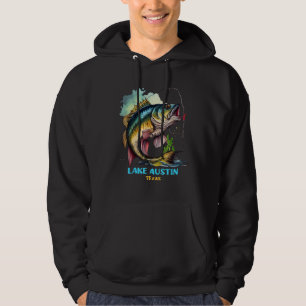 Lake Austin Texas TX Fly Fishing Trip Fisher Flyfi Hoodie