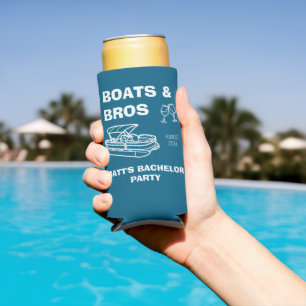 Lake Bachelor Boats and Bros Custom Bachelor Party Seltzer Can Cooler