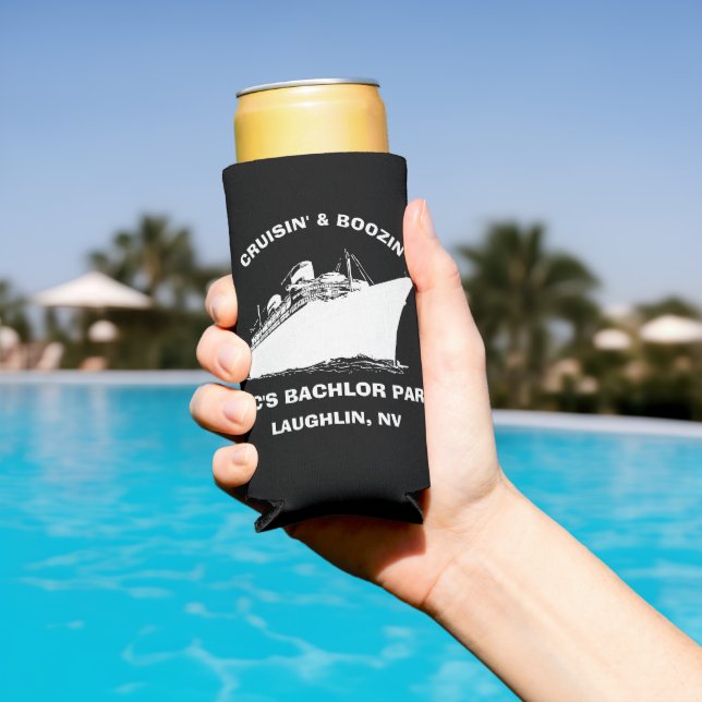 Lake Bachelor Custom Bachelor PartyBach Can Holder Seltzer Can Cooler (In Situ Pool)