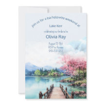 Lake Bachelorette weekend Invitation and Itinerary