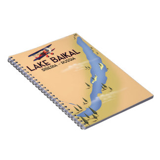 Lake Baikal Siberia Russian travel poster Map Notebook