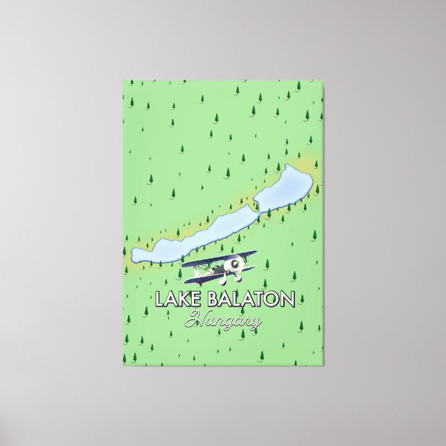 Lake Balaton Hungary map Canvas Print (Front)