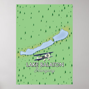 Lake Balaton Hungary map Poster