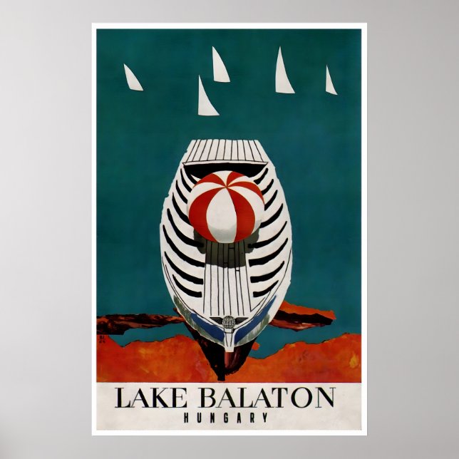 Lake Balaton Poster Hungary Travel Print Hungarian (Front)