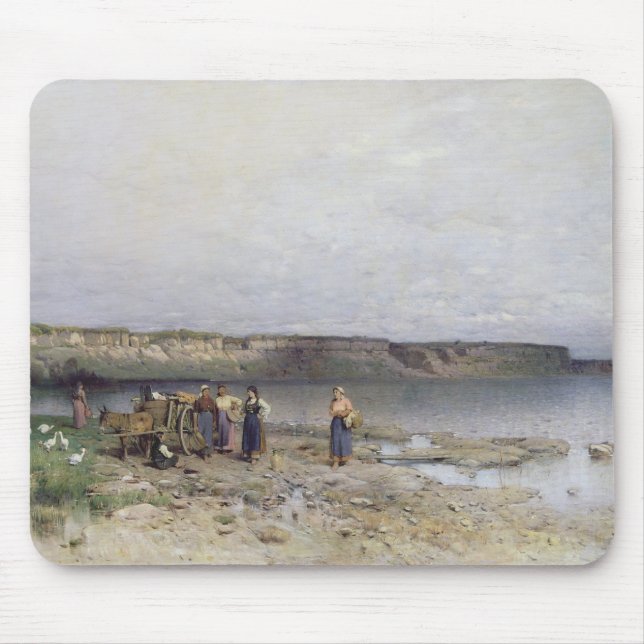 Lake Balaton with the Shore of Akarattya, 1885 Mouse Mat (Front)