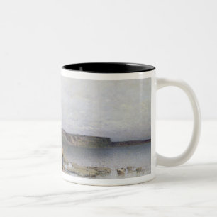 Lake Balaton with the Shore of Akarattya, 1885 Two-Tone Coffee Mug