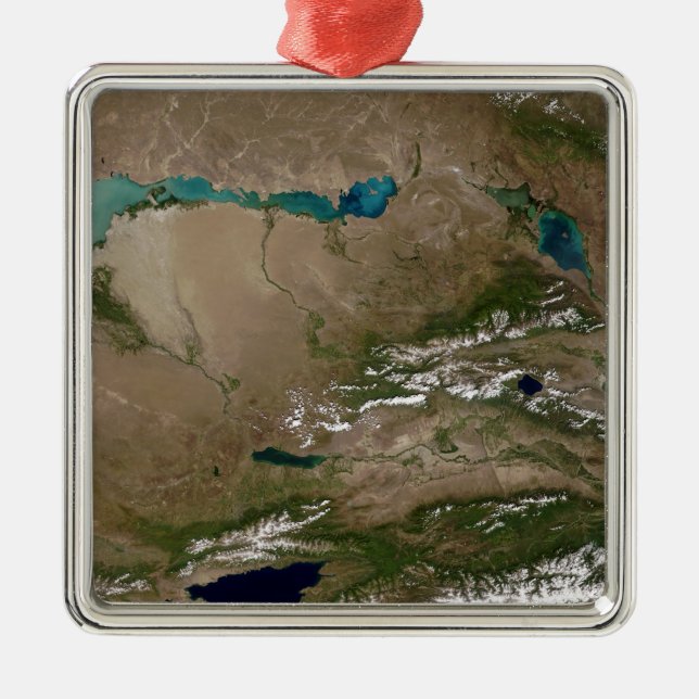 Lake Balkhash in eastern Kazakhstan Metal Tree Decoration (Front)