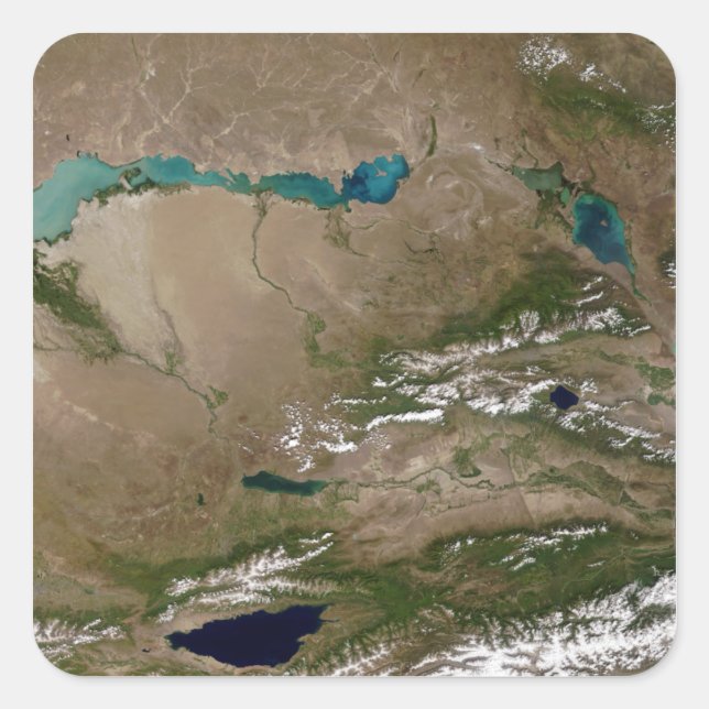 Lake Balkhash in eastern Kazakhstan Square Sticker (Front)