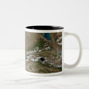Lake Balkhash in eastern Kazakhstan Two-Tone Coffee Mug