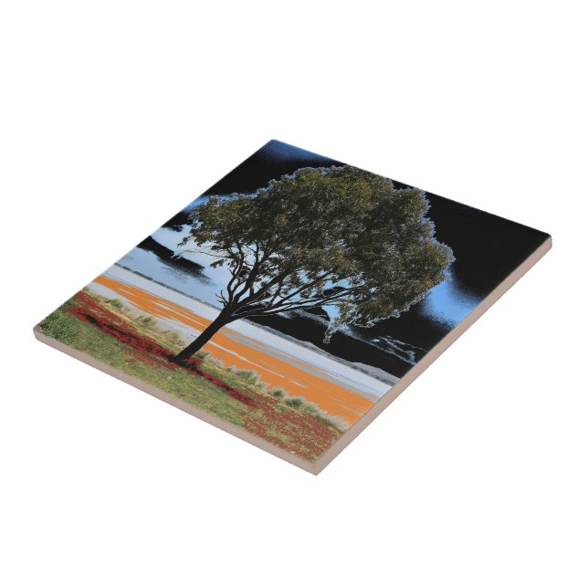 Lake Beeac Solo Tree Ceramic Tile (Side)
