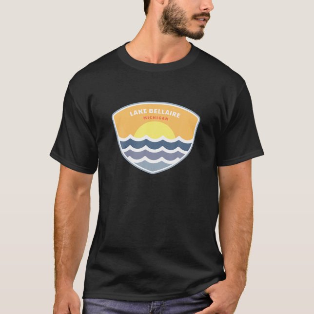 Lake Bellaire Michigan MI Sunset Vacation Souvenir T-Shirt (Front)