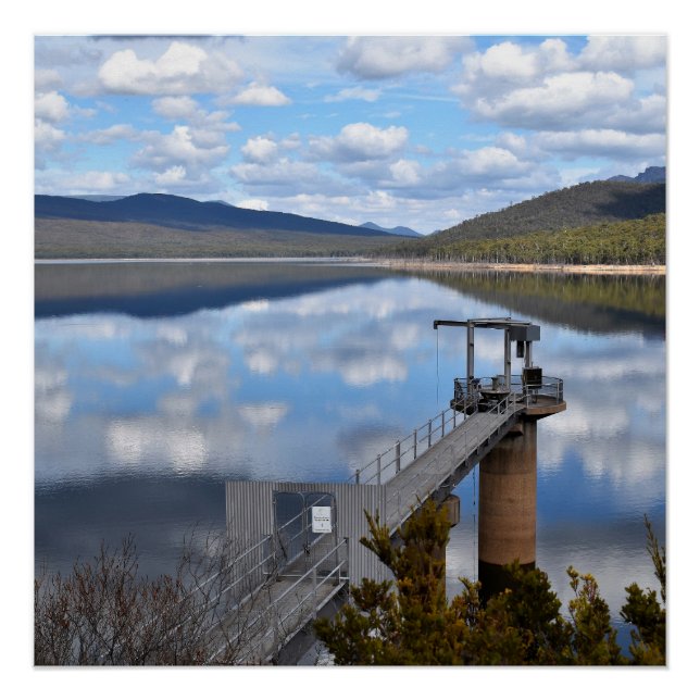 Lake Bellfield Clouds on Still Water Poster (Front)