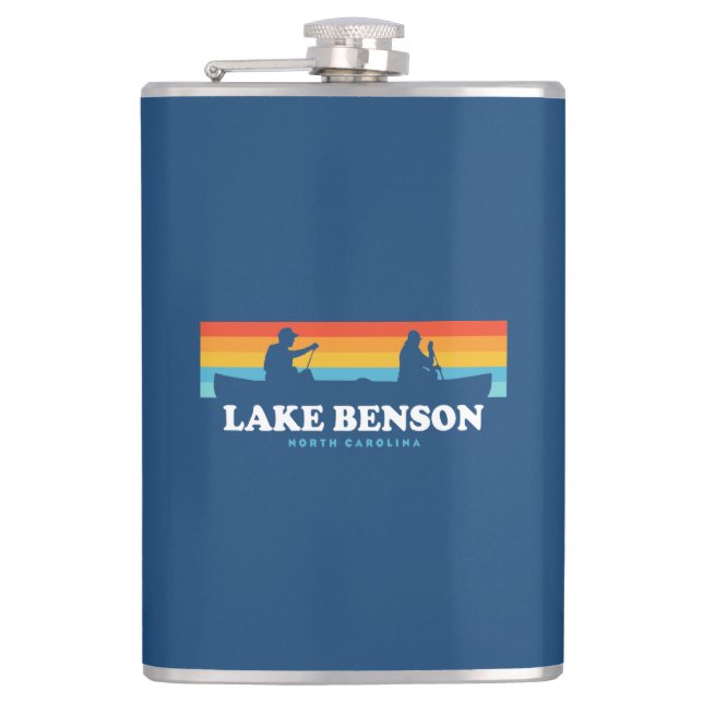 Lake Benson North Carolina Canoe Hip Flask (Front)
