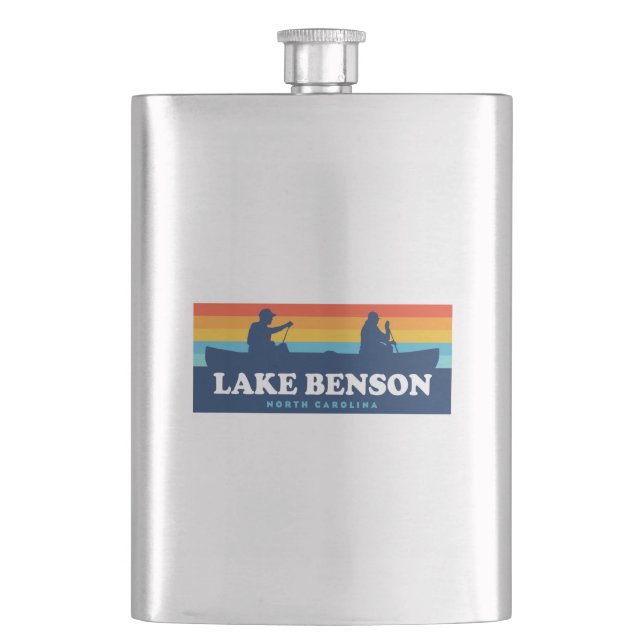 Lake Benson North Carolina Canoe Hip Flask (Front)