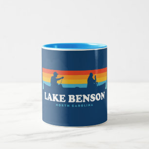 Lake Benson North Carolina Canoe Two-Tone Coffee Mug