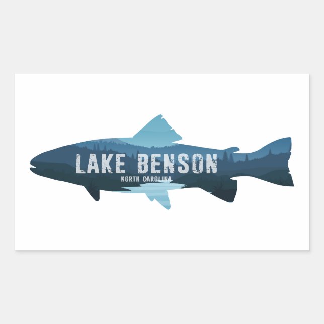 Lake Benson North Carolina Fish Rectangular Sticker (Front)