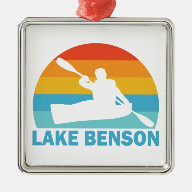 Lake Benson North Carolina Kayak Metal Tree Decoration (Front)