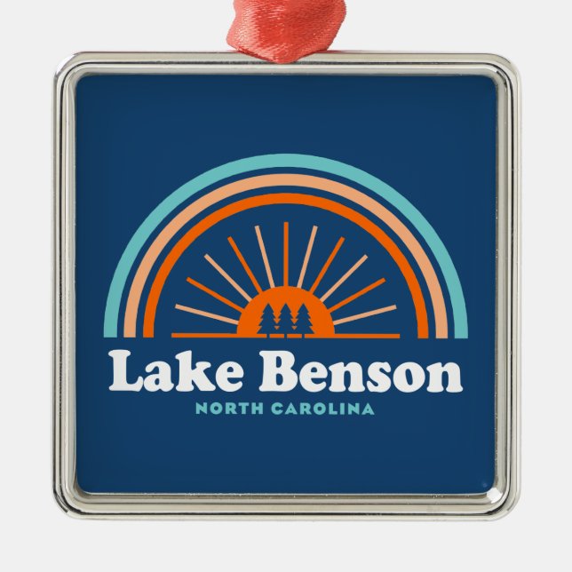 Lake Benson North Carolina Rainbow Metal Tree Decoration (Front)