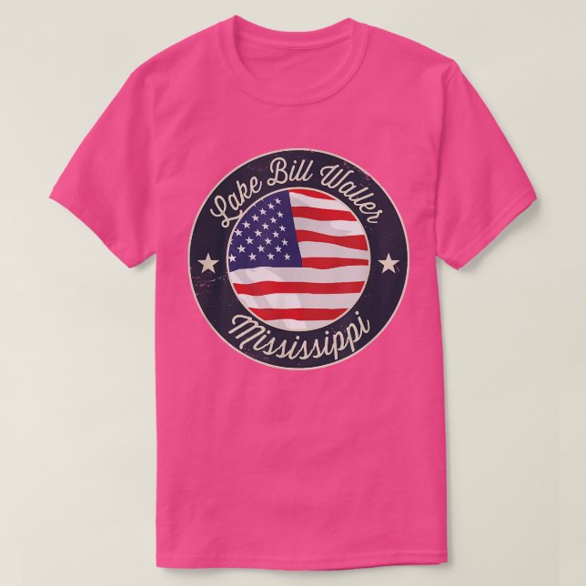 Lake Bill Waller - Patriotic Mississippi Souvenir  T-Shirt (Design Front)