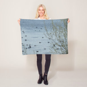 Lake Birds Fleece Blanket