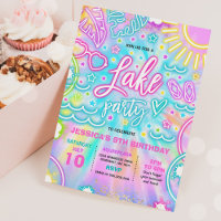 Lake Birthday Party Slide Splash Pad Tie Dye Glow