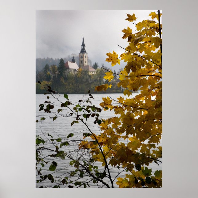 Lake Bled in Autumn Poster (Front)