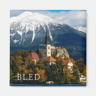 Lake Bled landscape in autumn Magnet