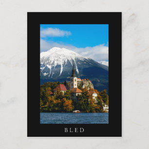 Lake Bled landscape in autumn Postcard