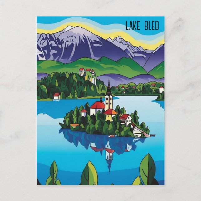 Lake Bled Slovenia Postcard (Front)