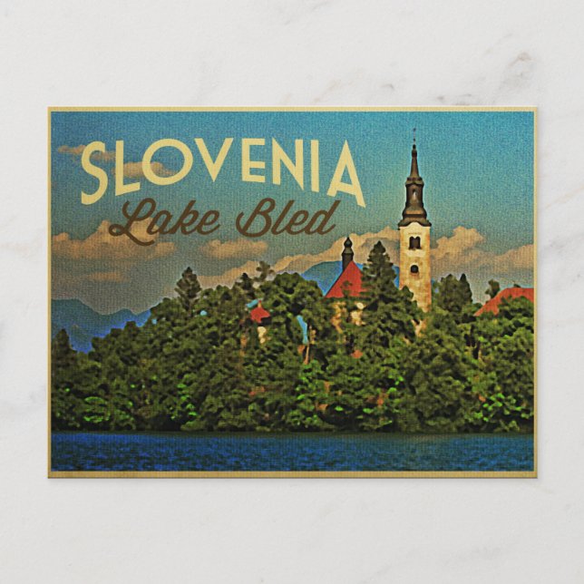 Lake Bled Slovenia Postcard (Front)