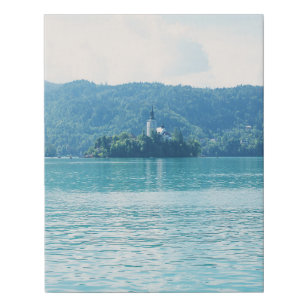Lake Bled Slovenia Scenic Landscape Photography Faux Canvas Print