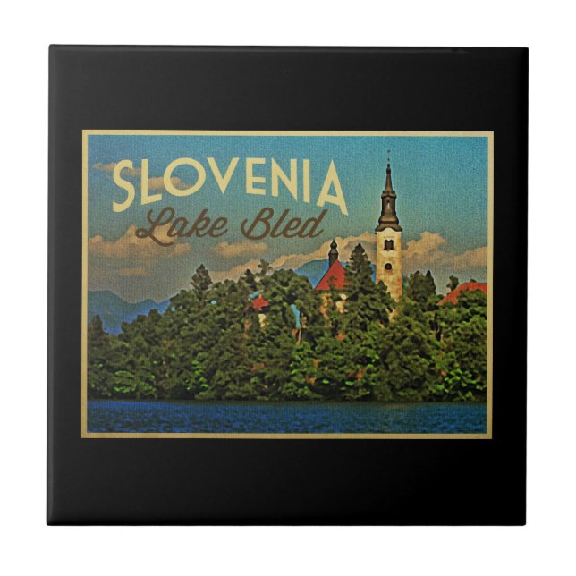 Lake Bled Slovenia Tile (Front)