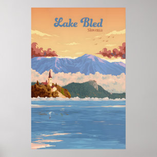 Lake Bled Slovenia Travel Poster