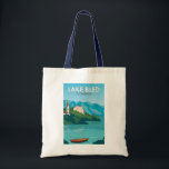 Lake Bled Slovenia Travel Retro Travel Art Vintage Tote Bag<br><div class="desc">Lake Bled vector art design. Lake Bled is a lake in the Julian Alps of the Upper Carniolan region of northwestern Slovenia,  where it adjoins the town of Bled.</div>