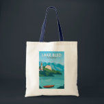 Lake Bled Slovenia Travel Retro Travel Art Vintage Tote Bag<br><div class="desc">Lake Bled vector art design. Lake Bled is a lake in the Julian Alps of the Upper Carniolan region of northwestern Slovenia,  where it adjoins the town of Bled.</div>