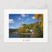 Lake Bled with trees in autumn colours in Slovenia
