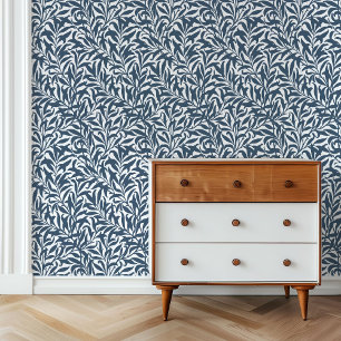 Lake Blue and White Willow Bough Wallpaper