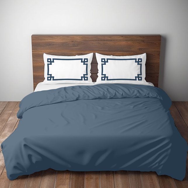 Lake Blue Greek Key Border Standard Pillowcase (Creator Uploaded)
