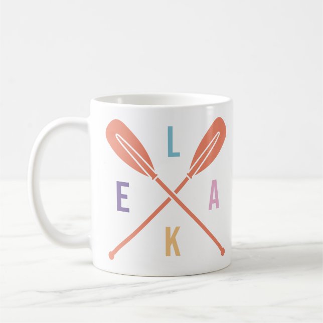 Lake Boat Paddles Coffee Mug (Left)