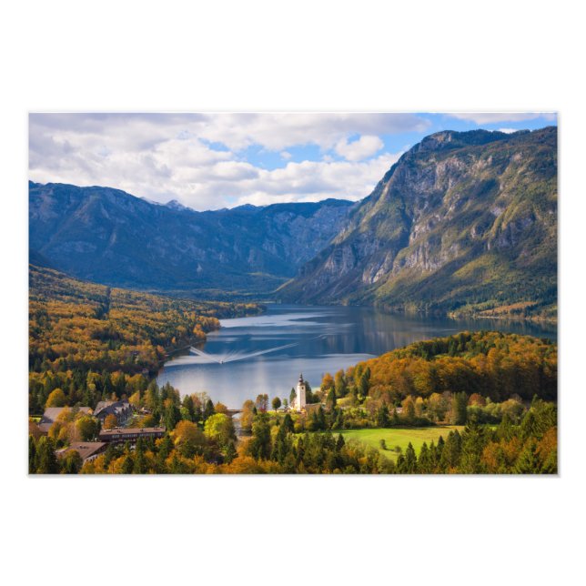 Lake Bohinj in Slovenia in autumn Photo Print (Front)