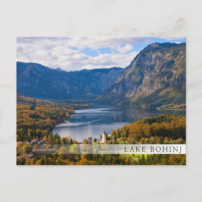 Lake Bohinj in Slovenia in autumn Postcard (Front)