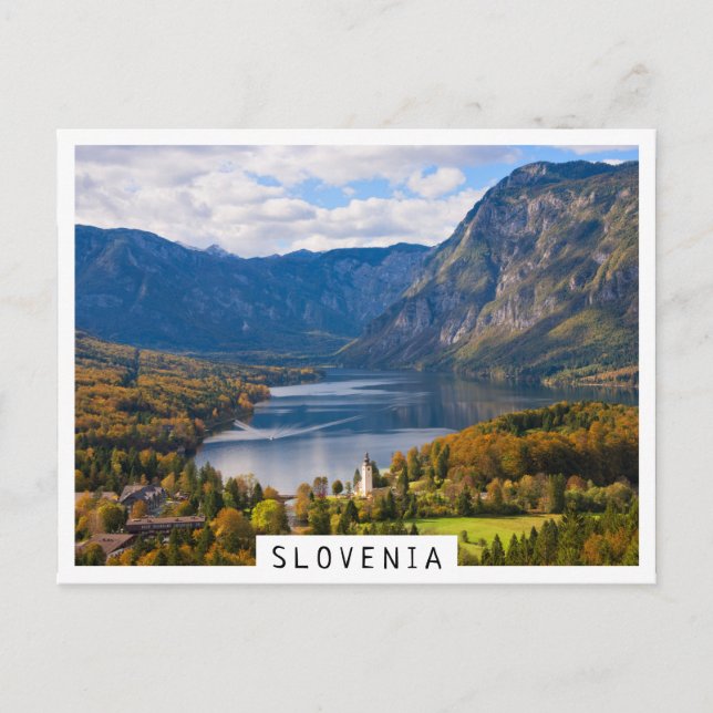 Lake Bohinj in Slovenia in autumn Postcard (Front)